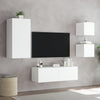 Weißes TV-Wandhängeschrank-Set Serfedin, 4-teilig (mit LED-Beleuchtung)
