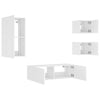 Weißes TV-Wandhängeschrank-Set Serfedin, 4-teilig (mit LED-Beleuchtung)