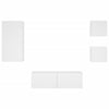 Weißes TV-Wandhängeschrank-Set Serfedin, 4-teilig (mit LED-Beleuchtung)