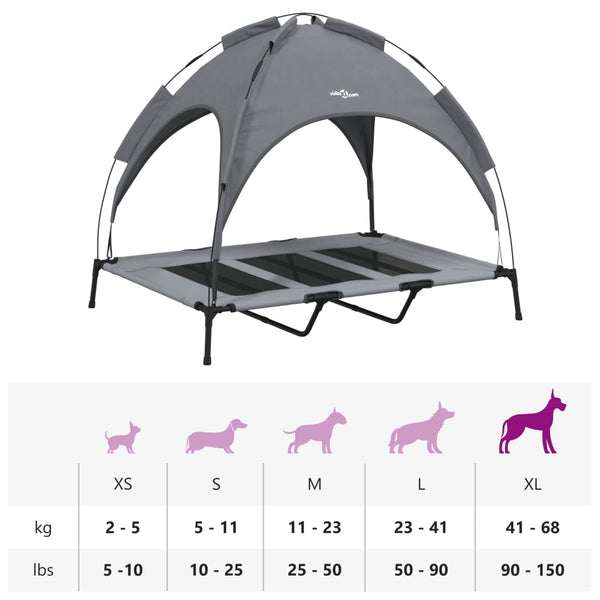 Hundebett mit Überdachung Orlescu Anthrazit (Stahl und Oxford-Gewebe)