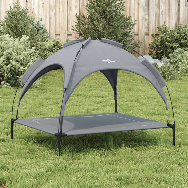 Hundebett Belea in Anthrazit mit Dach (Stahl und Oxford-Gewebe)