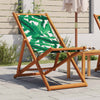 Klappbarer Strandstuhl Profiro (Blattmuster Eukalyptusholz und Stoff)