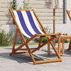 Blau-weiß klappbarer Strandstuhl Profiro (Eukalyptusholz und Stoff)