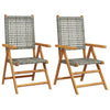 Graue Gartenstühle Sale (2 Stk. Akazienholz und Polyrattan)