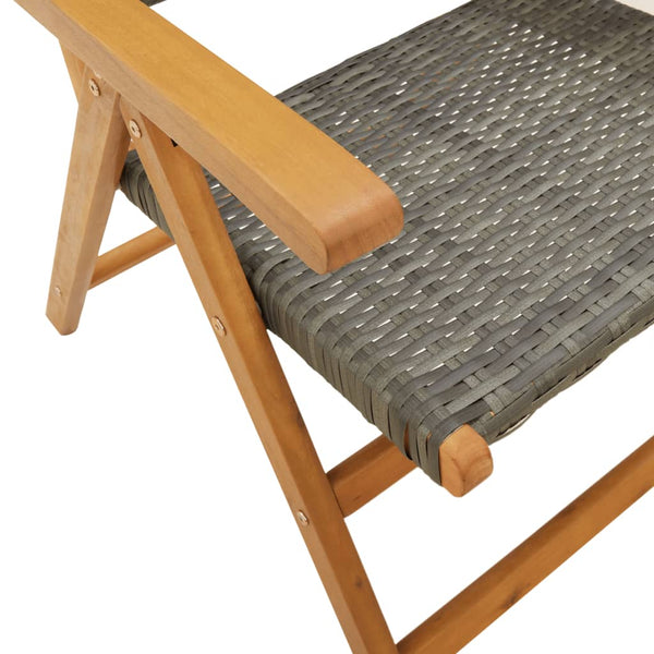 Graue Gartenstühle Sale (2 Stk. Akazienholz und Polyrattan)