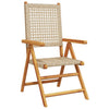 Beige Gartenstühle Alenus (2 Stück Akazienholz und Polyrattan)