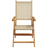 Beige Gartenstühle Alenus (2 Stück Akazienholz und Polyrattan)