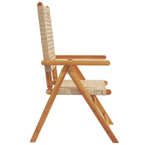 Beige Gartenstühle Alenus (2 Stück Akazienholz und Polyrattan)