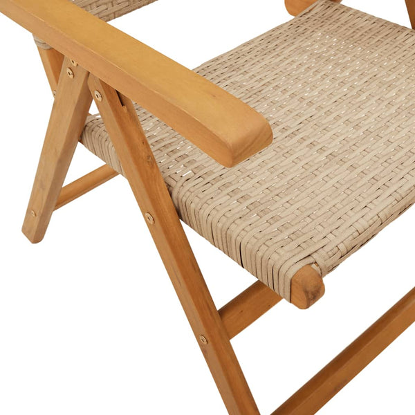 Beige Gartenstühle Alenus (2 Stück Akazienholz und Polyrattan)