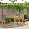 Schwarze Gartenstühle Alenus (2 Stk. Akazienholz und Polyrattan)