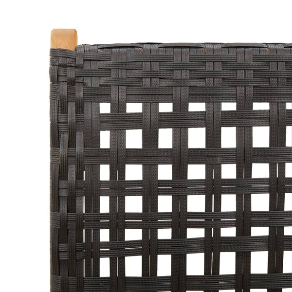 Schwarze Gartenstühle Alenus (2 Stk. Akazienholz und Polyrattan)