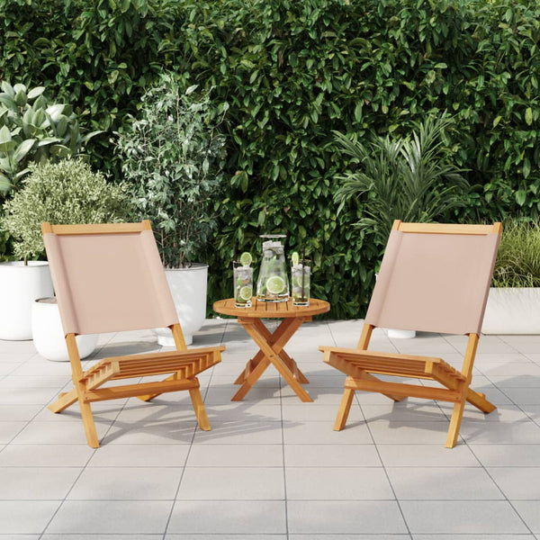 Gartensessel Erzsebext (2 Stk. Akazienholz und Stoff)