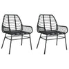 Schwarze Gartenstühle Iante (2er-Set Polyrattan)