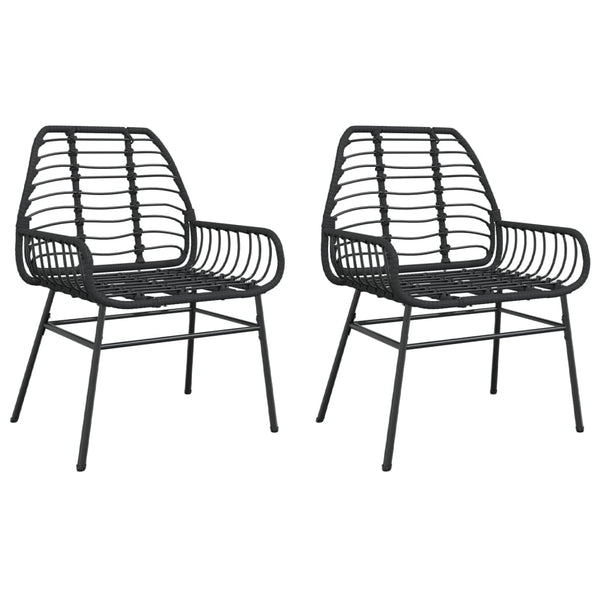 Schwarze Gartenstühle Iante (2er-Set Polyrattan)