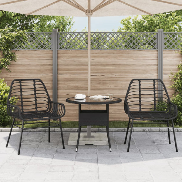 Schwarze Gartenstühle Iante (2er-Set Polyrattan)
