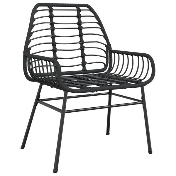 Schwarze Gartenstühle Iante (2er-Set Polyrattan)