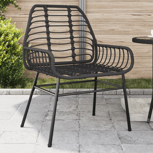 Schwarze Gartenstühle Iante (2er-Set Polyrattan)