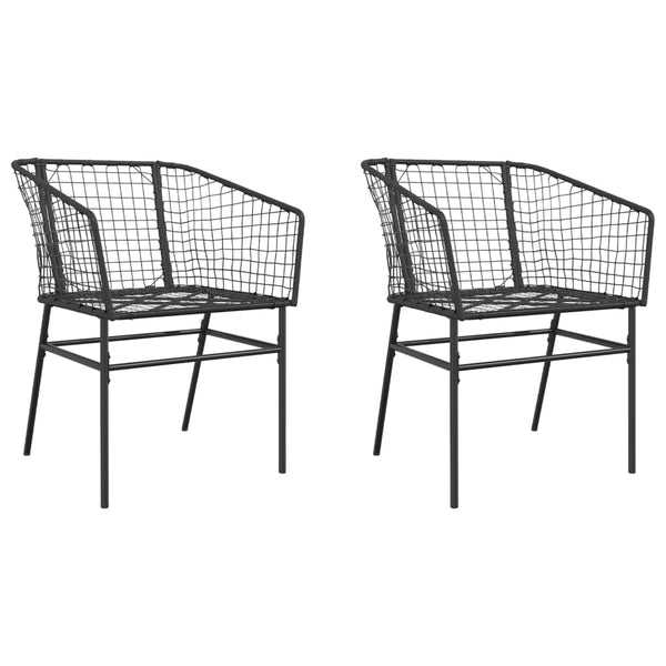 Neila Gartenstühle, schwarz (2 St. Polyrattan)