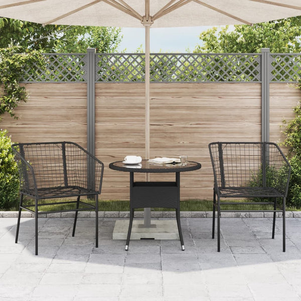 Neila Gartenstühle, schwarz (2 St. Polyrattan)