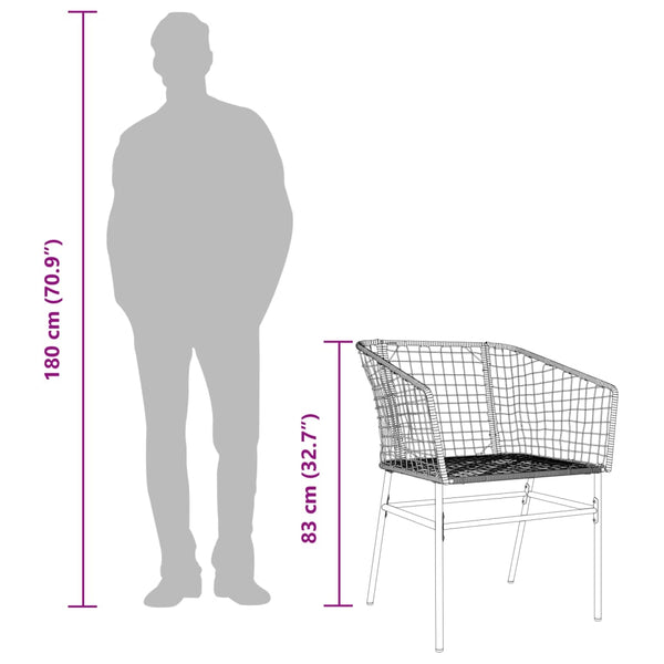 Neila Gartenstühle, schwarz (2 St. Polyrattan)