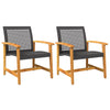Schwarze Gartenstühle Tricia (2er-Set Polyrattan und Akazienholz)