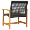 Schwarze Gartenstühle Tricia (2er-Set Polyrattan und Akazienholz)