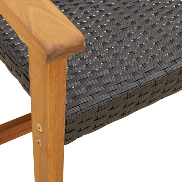 Schwarze Gartenstühle Tricia (2er-Set Polyrattan und Akazienholz)