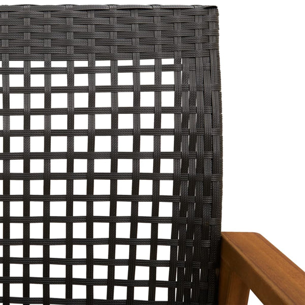 Schwarze Gartenstühle Tricia (2er-Set Polyrattan und Akazienholz)