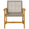 Graue Gartenstühle Tricia (2 Stück Polyrattan und Akazienholz)