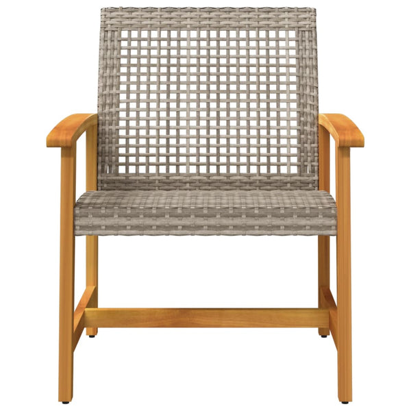 Graue Gartenstühle Tricia (2 Stück Polyrattan und Akazienholz)