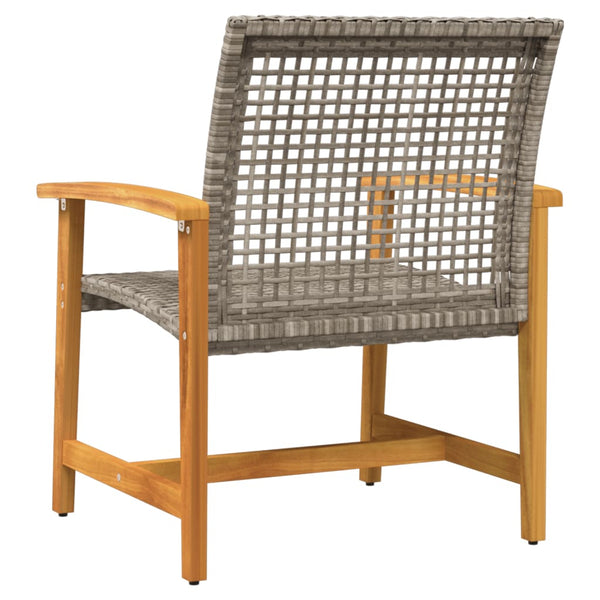 Graue Gartenstühle Tricia (2 Stück Polyrattan und Akazienholz)