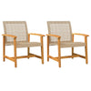 Beige Gartenstühle Tricia (2er Set Polyrattan und Akazienholz)