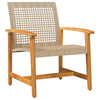 Beige Gartenstühle Tricia (2er Set Polyrattan und Akazienholz)