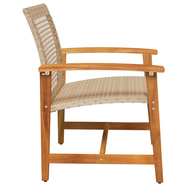 Beige Gartenstühle Tricia (2er Set Polyrattan und Akazienholz)