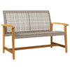 Graue Gartenbank Tricia 112cm (Polyrattan und Akazienholz)