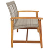 Graue Gartenbank Tricia 112cm (Polyrattan und Akazienholz)