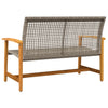 Graue Gartenbank Tricia 112cm (Polyrattan und Akazienholz)