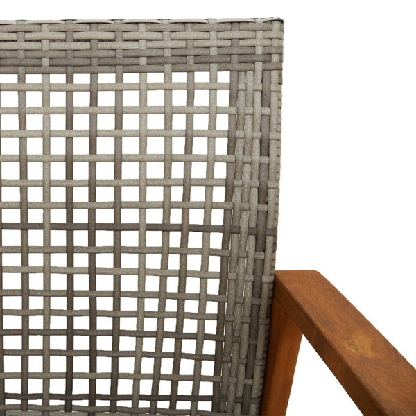Graue Gartenbank Tricia 112cm (Polyrattan und Akazienholz)