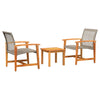 Graues Bistro-Set Tricia (3-teilig, Polyrattan und Akazienholz)
