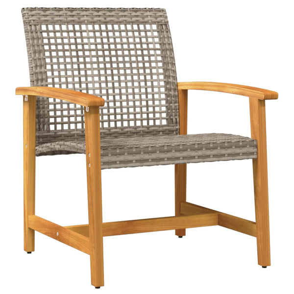 Graues Bistro-Set Tricia (3-teilig, Polyrattan und Akazienholz)