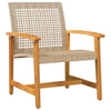 Beiges 3-teiliges Bistro-Set Tricia (Polyrattan und Akazienholz)