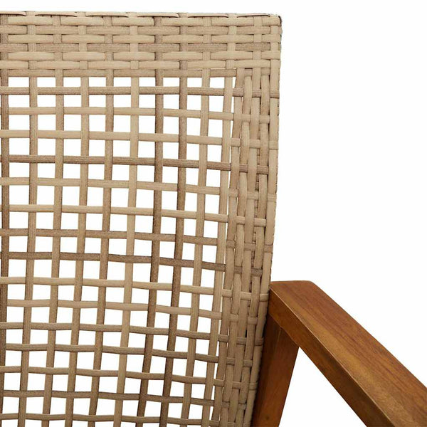 Beiges 3-teiliges Bistro-Set Tricia (Polyrattan und Akazienholz)