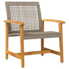 Gartengarnitur Tricia (5-teilig, Polyrattan und Akazienholz), grau