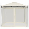 Creme Gartenpavillon mit Netzwänden Calvianu 2,93x2,93 m (Stahl)
