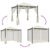 Creme Gartenpavillon mit Netzwänden Calvianu 2,93x2,93 m (Stahl)