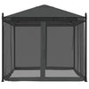 Anthrazit Pavillon mit Netzseitenwänden Calvianu 2,93x2,93 m (Stahl)