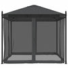 Anthrazit Pavillon mit Netzseitenwänden Calvianu 2,93x2,93 m (Stahl)