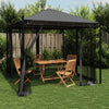 Anthrazit Pavillon mit Netzseitenwänden Calvianu 2,93x2,93 m (Stahl)