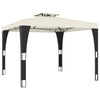 Cremefarbener Pavillon mit Doppeldach Ianki 2,98x2,98 m (Stahl)