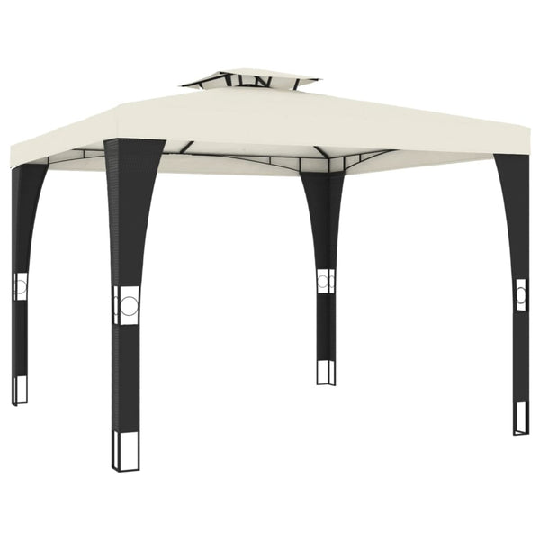Cremefarbener Pavillon mit Doppeldach Ianki 2,98x2,98 m (Stahl)